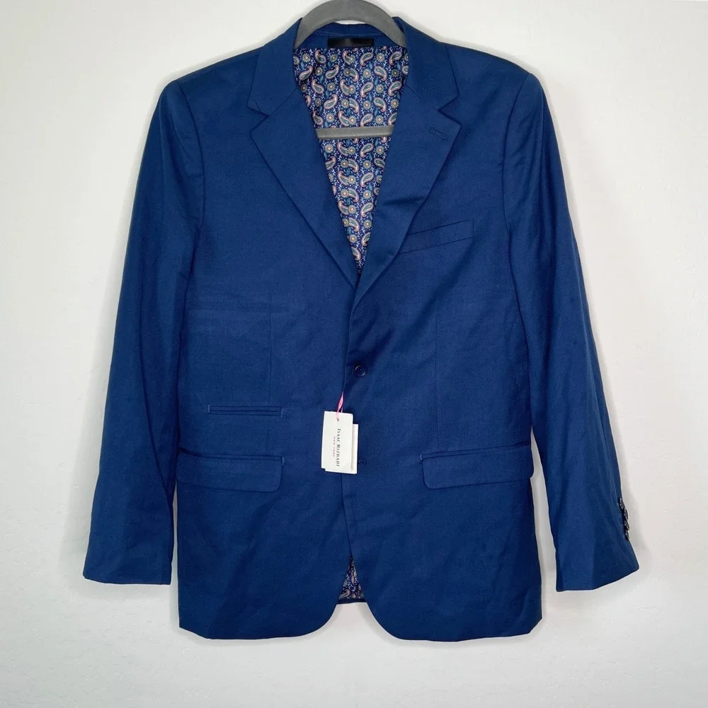 Isaac Mizrahi Blazer Boys Size 18H BlueTwo Button Suit Jacket Husky